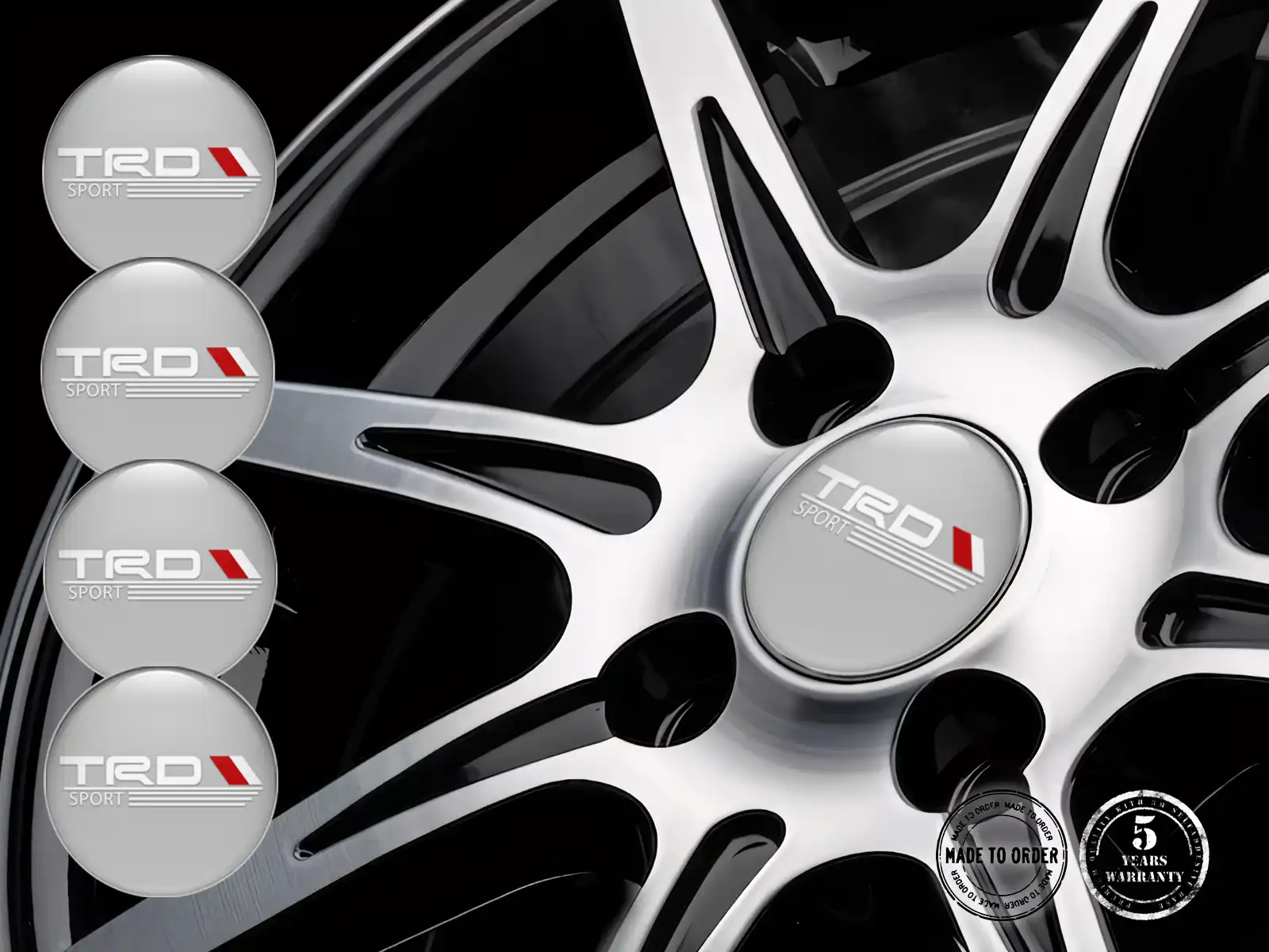 Toyota TRD Calcomanías en Ruedas Emblemas Resina Bombada